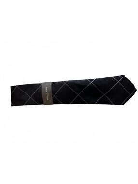 Michael Kors Black and Gray Checkered Tie
